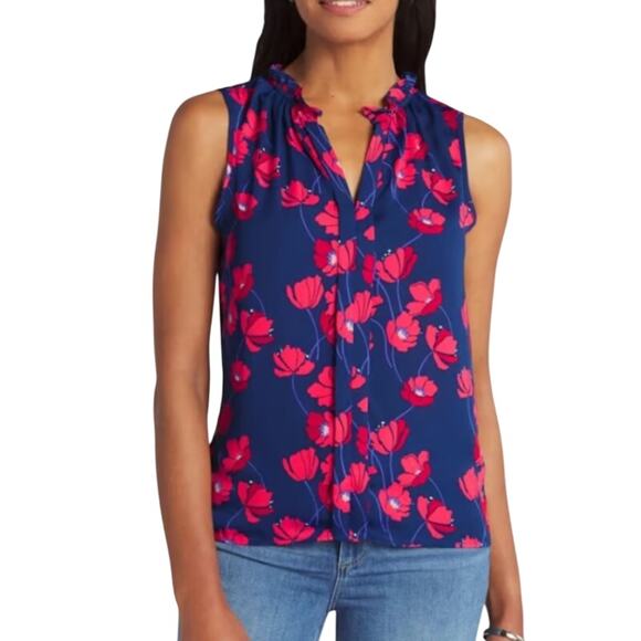 41Hawthorn (XSP) Orlee Mixed Material Sleeveless Top - Stitch Fix Floral Blouse - Picture 2 of 15